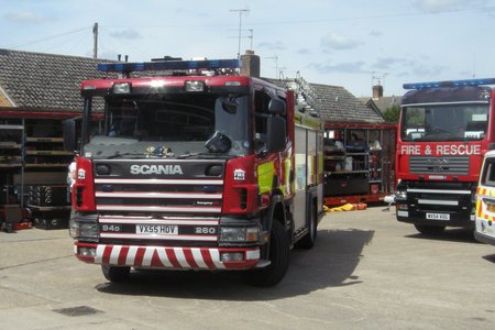 Fire Engine demonstration at Evesham Fire Station Emergency Services Day