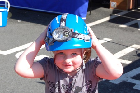 Wearing a coastguard helmet Scarborough Emergency Services day